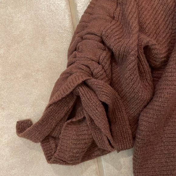 Lucky Brand Cocoa Brown Open Cardigan with Puff Sleeves - Picture 4 of 6